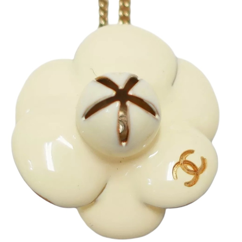 CHANEL White Camellia Flower with Original Chain RARE AUTHENTIC ORIGINAL BOX​ - Picture 7 of 9